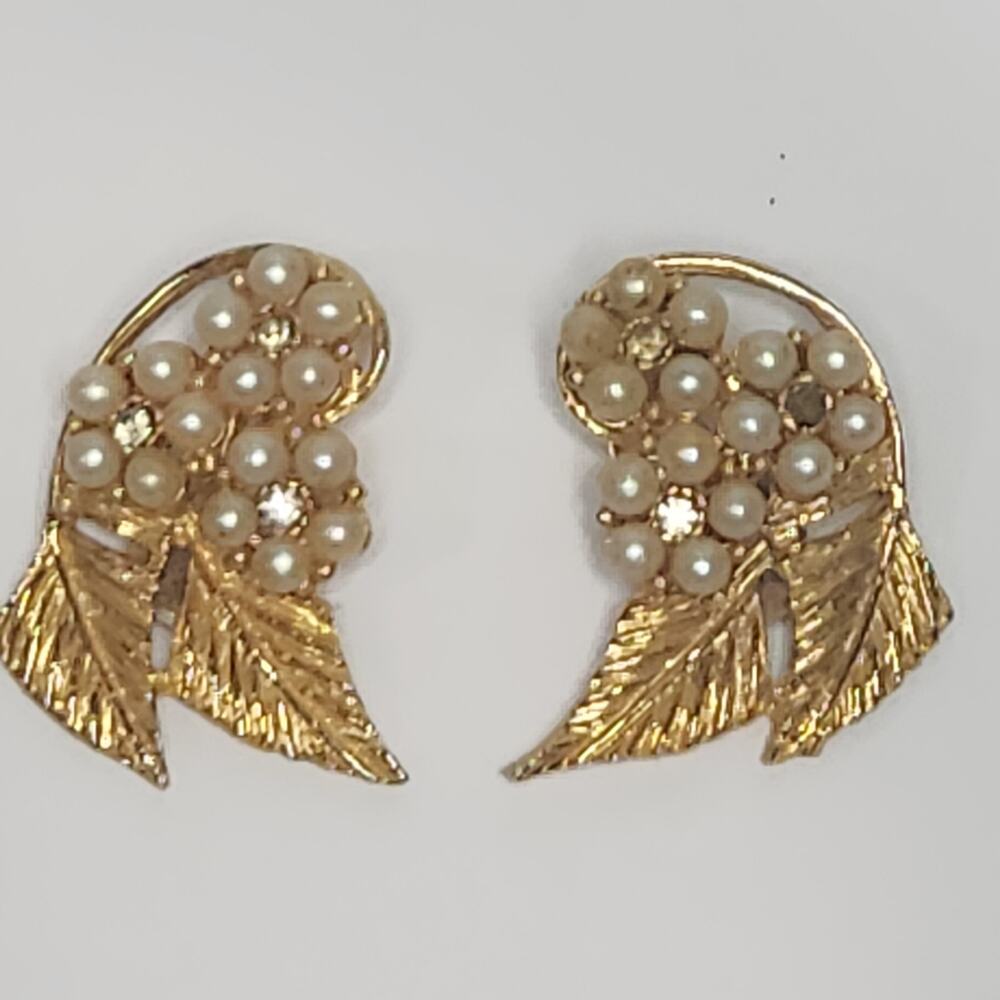 Vintage Celebrity NY Gold Tone Clip On Earrings Mid Century Modern MCM